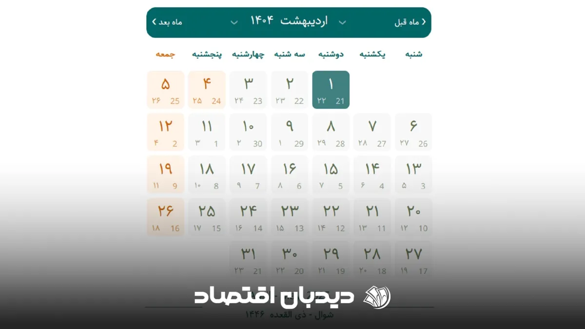 تقویم امروز