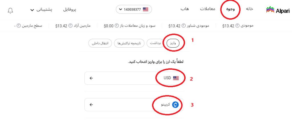 صفحه واریز به آلپاری